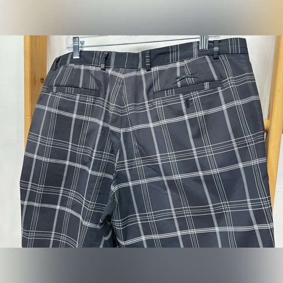 SLAZENGER Men's Black and White plaid flat front golf shorts size 38 - Picture 8 of 12